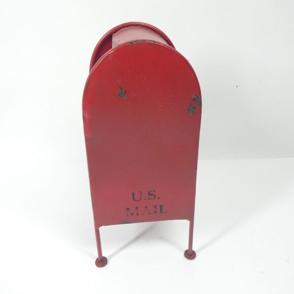 USPS Red Express Mail Dropbox Replica Model 8" Tall U.S. Mail Mailbox Metal Mini - Picture 5 of 7